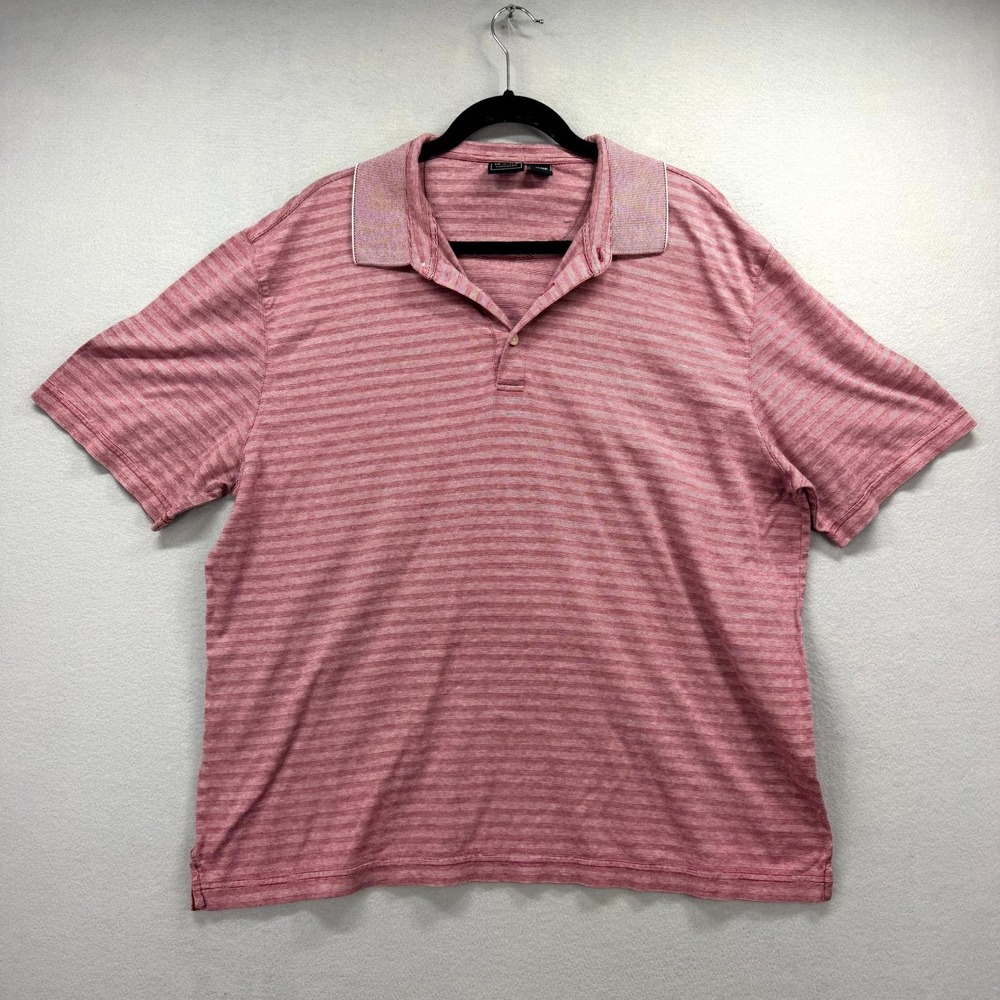 Jos. A. Bank Traveler Golfer Polo Shirt Mens XL Maroon Red Stripe Traditional